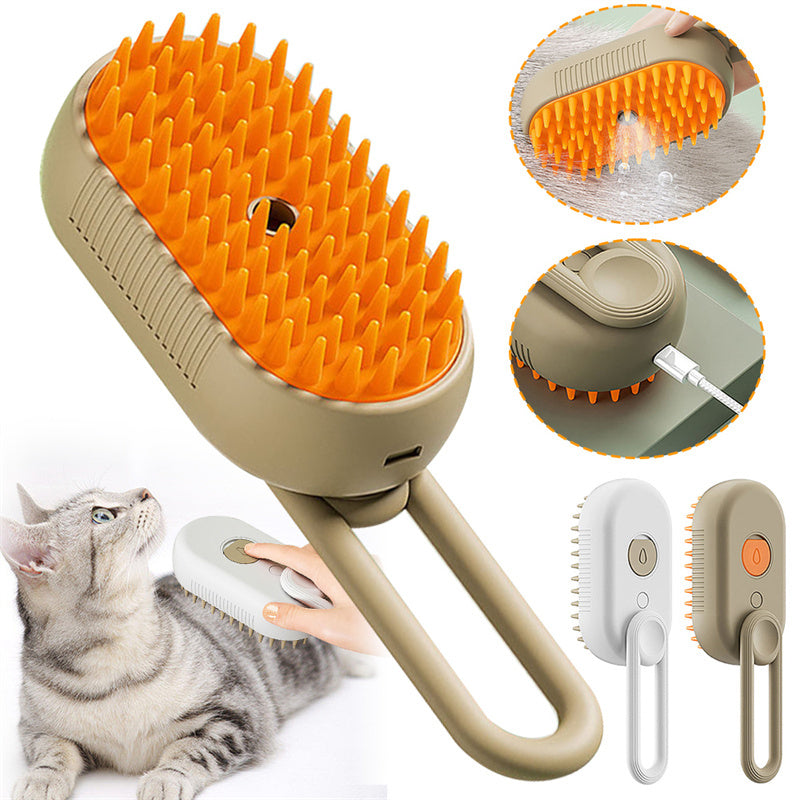 3-in-1 Electric Cat & Dog Steam Brush